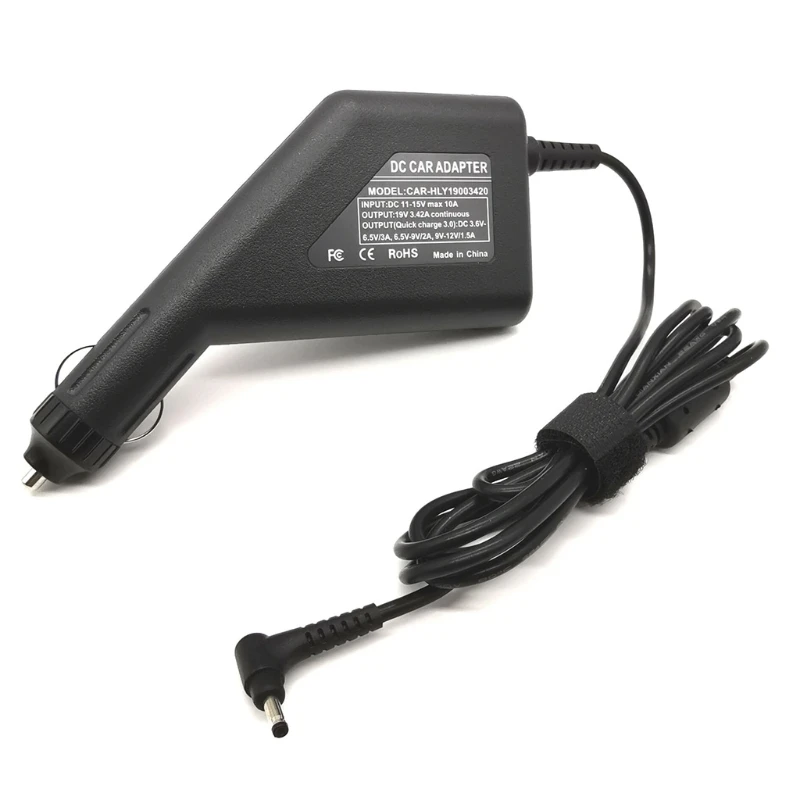 

USB Auto Charger Laptop Power Supply QC3.0 3.0x1.1mm 3.42A 19V Adapter for Cellphone Pad