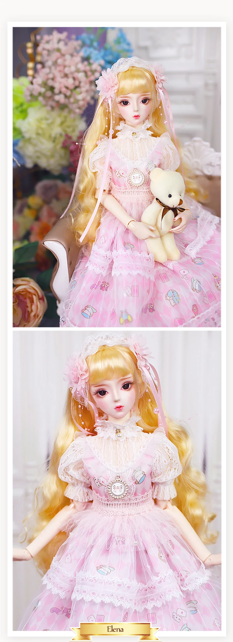 DBS 1/3 BJD кукла механическое соединение тела с макияж, в том числе волосы, глаза, одежда 62 см Высота девушки