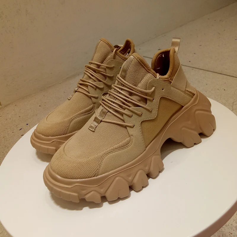 

European Station Platform Sports White Shoes Women's 2020 Autumn New Breathable Casual Flying Woven Sponge Cake Running Shoes
