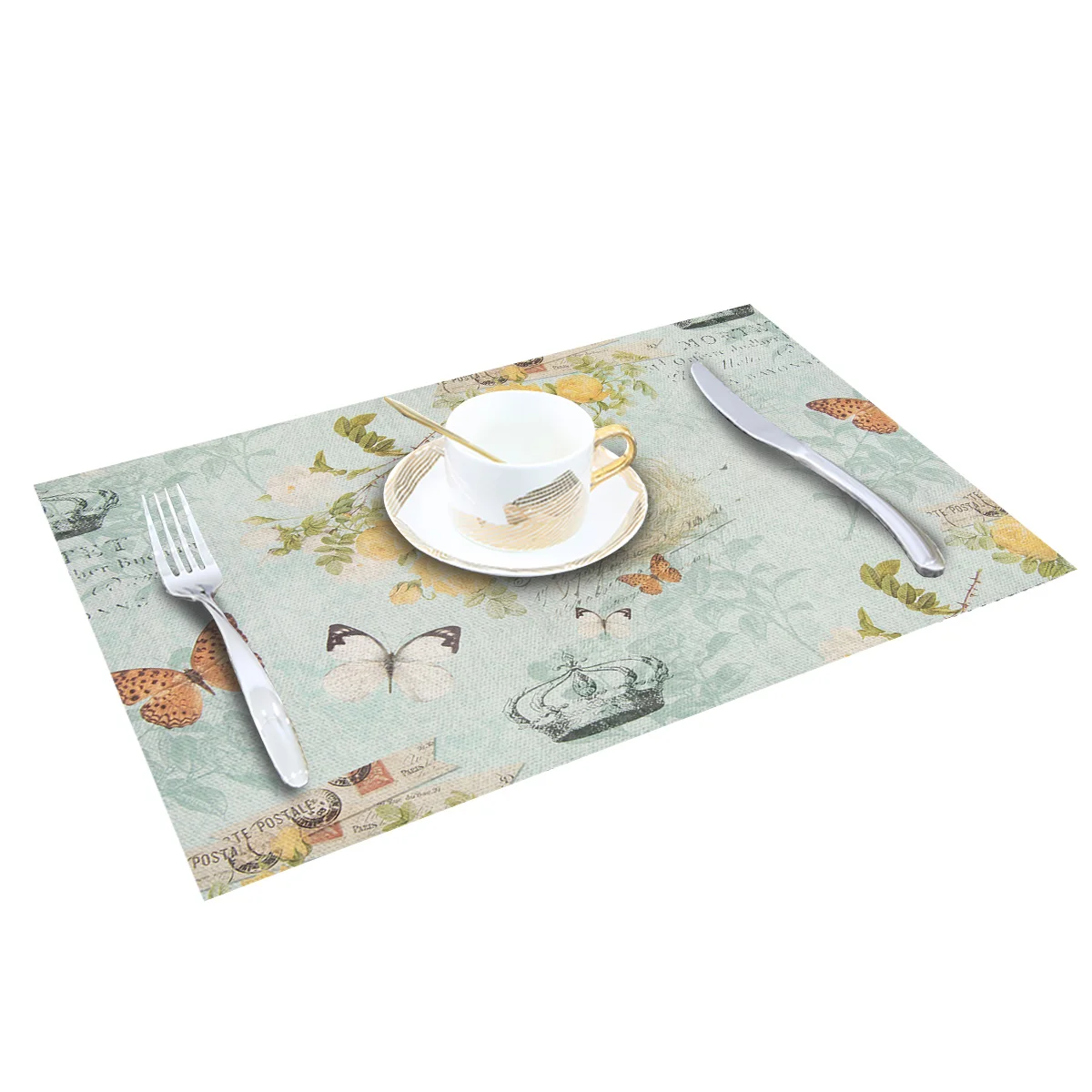 4 6 штук в партии комплект Коврики на стол Винтаж ретро Обувь с украшениями виде