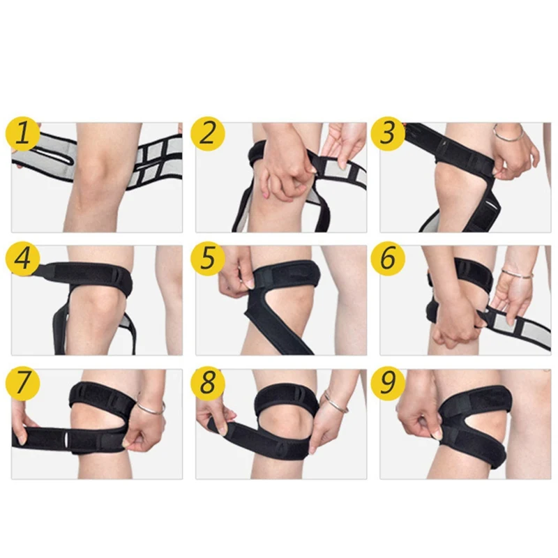 

Knee Support Compression Adjustable Sports Gym Running Patella Band Guard Sport Safety Patella Belt Knee Protective Brace c2z