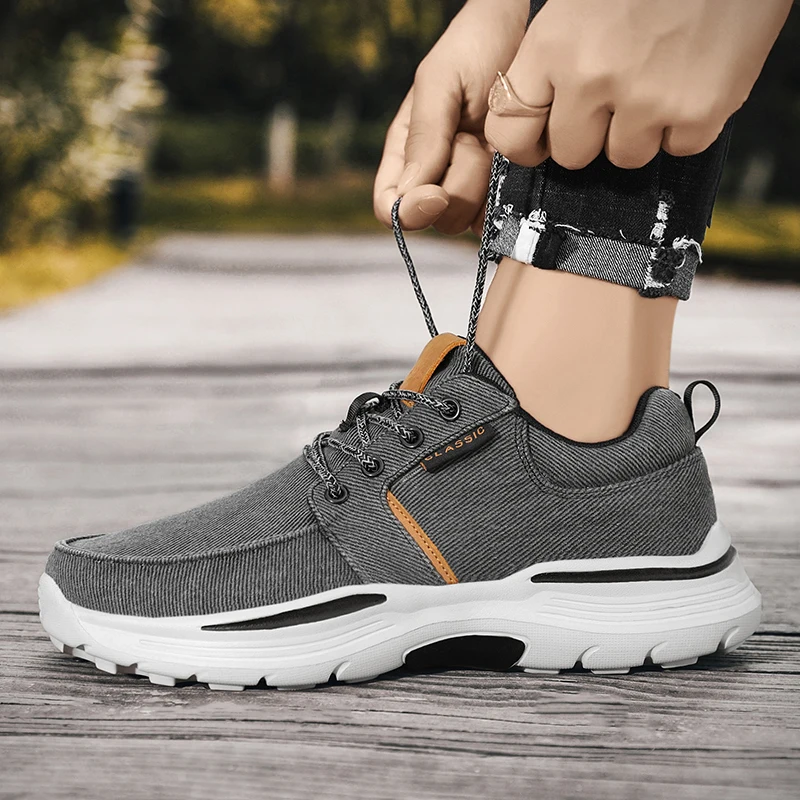 

Autumn Men's Casual Shoes Canvas Loafers Men Comfortable Outdoor Walking Shoes Classic Male Wear-resistant Non-slip Sneakers 48