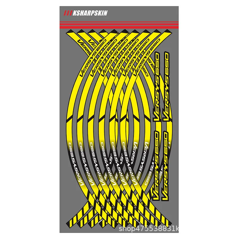 

12 X Motorcycle Styling Wheel Hub Tire Reflective Sticker moto Car Decorative Stripe Decal For KAWASAKI VERSYS 650 VERSYS650
