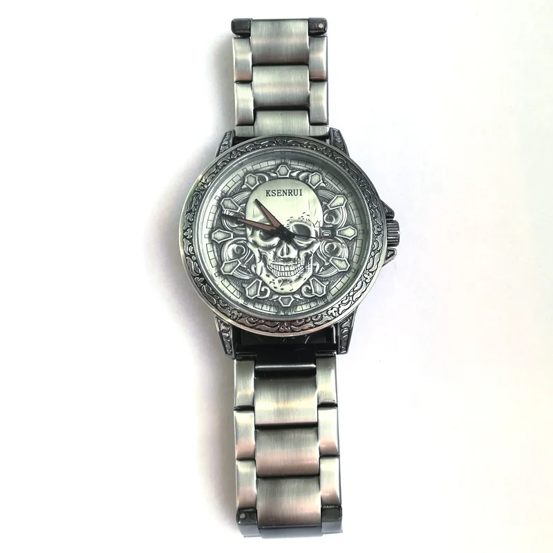 Часы наручные мужские кварцевые с черепом модные брендовые роскошные стильные
