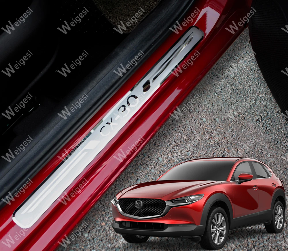 

Stainless Steel Car Door Sill Protector Scuff Plate For MAZDA CX-30 CX30 2019-2020