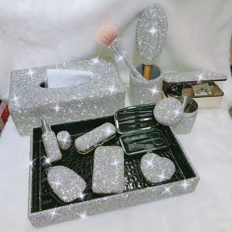 Косметика ювелирные изделия Стразы настольная коробка для хранения туалетный