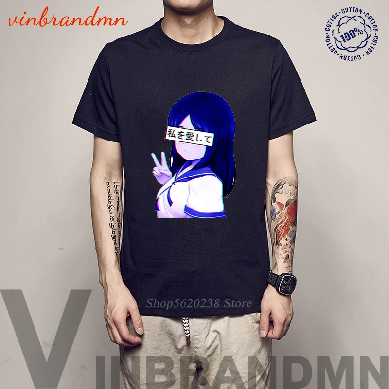 

Футболка мужская из 100% хлопка с принтом «вайфу»