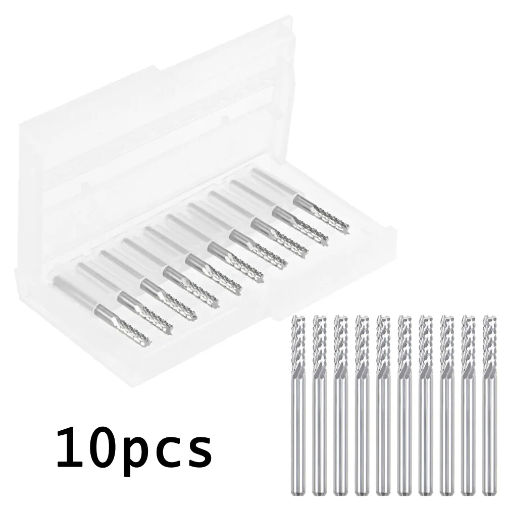 

10pcs End Mill Set 1/8Inch Router Bit For CNC Machinery Supplies Metalworking