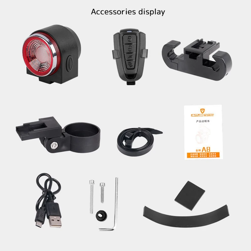 

New Bicycle Tail Light Warning Usb Charging Wireless Remote Control Smart Horn Electric Bell Waterproof Cycling Equipment A8