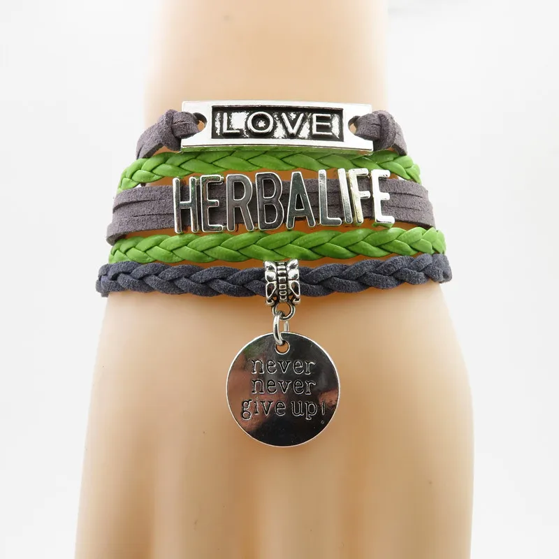 Бесконечная любовь браслет с надписью herbalife Мода herbalife Женщина Подвеска для браслета в форме сердца herbalife никогда не сдается браслет