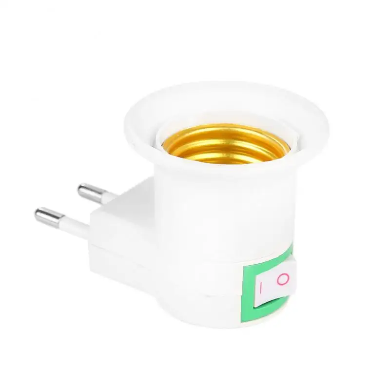 

E27 Plug Adapter AC 220V EU Plug Lamp Holder Bulb Adapter Converter With ON/OFF Button Switch Wall Type Mobile Lamp Shades