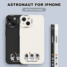 Чехол с мультяшным космосом астронавтом для iPhone 11 13 12 Pro Max Mini XS XR X 6 8 7 Plus, мягкий силиконовый защитный чехол для объектива камеры