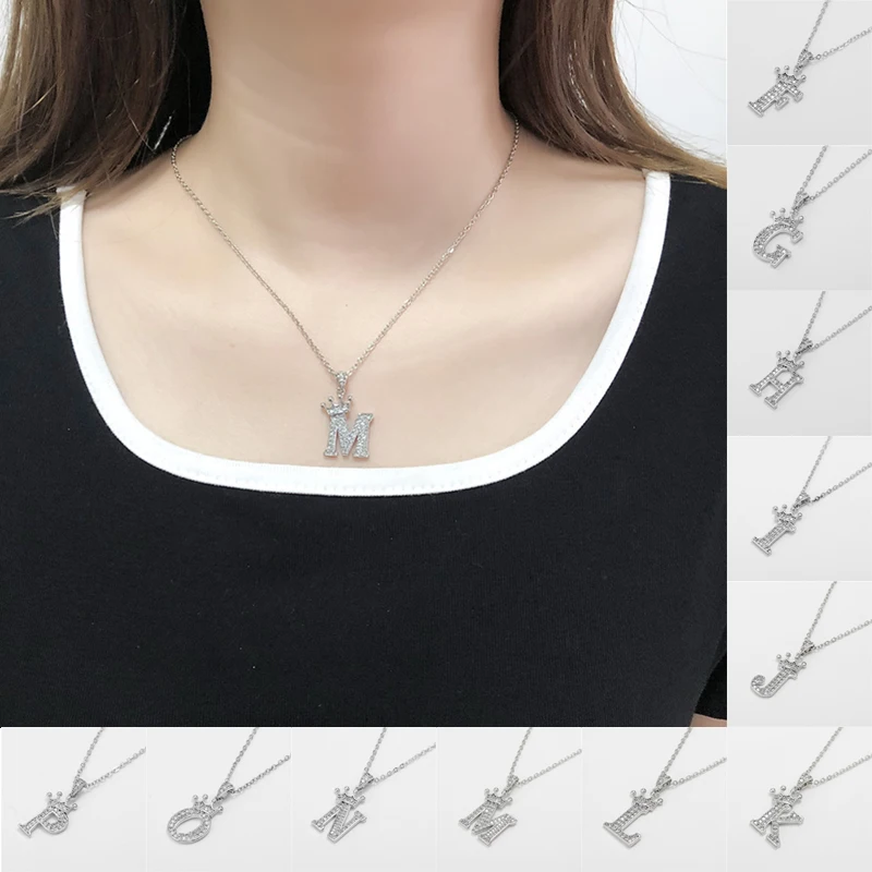 Цепочка с подвеской в виде короны для мужчин и женщин роскошное ожерелье буквами