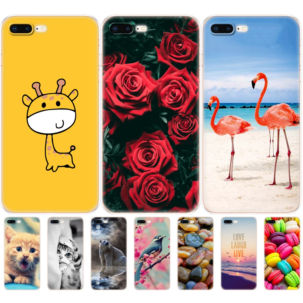 Силиконовый чехол для iphone 7 8 из мягкого ТПУ Apple iPhone plus сумка etui bumper paiting|Бамперы| |