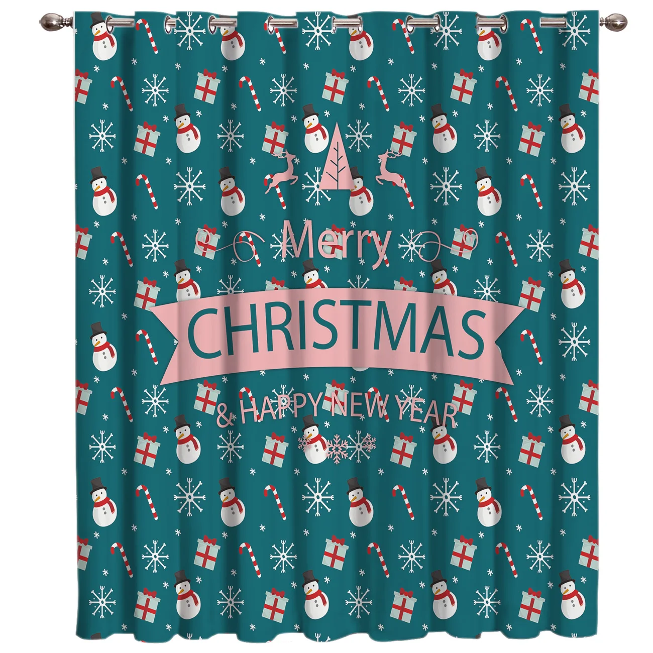 Фотообои с изображением снеговика и рождественского подарка жалюзи для гостиной