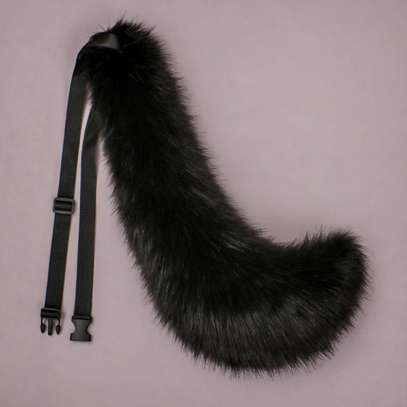 Искусственный мех волка повязка на голову и пушистый Anmimal с длинным шлейфом для