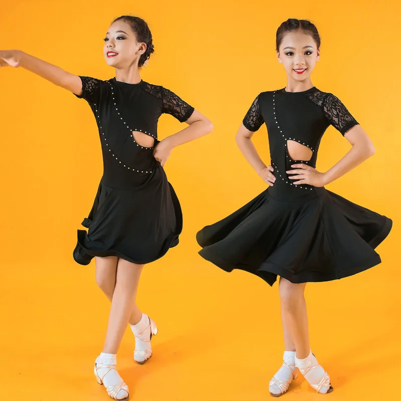 Children Professional Latin Dance Dress for Girls Ballroom Competition Dresses kids Modern Waltz/tango / Cha Costumes | Детская одежда