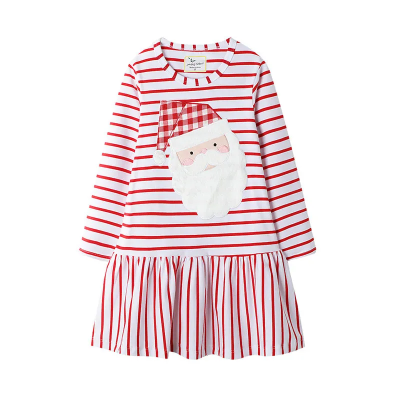 T7121 stripe Для детей, длинный рукав, аппликация платья для девочек платье принцессы с цветочным рисунком хлопковое Модная одежда для детей, Детская мода Демисезонная одежда Детские платья для девочек - Цвет: T7121 stripe