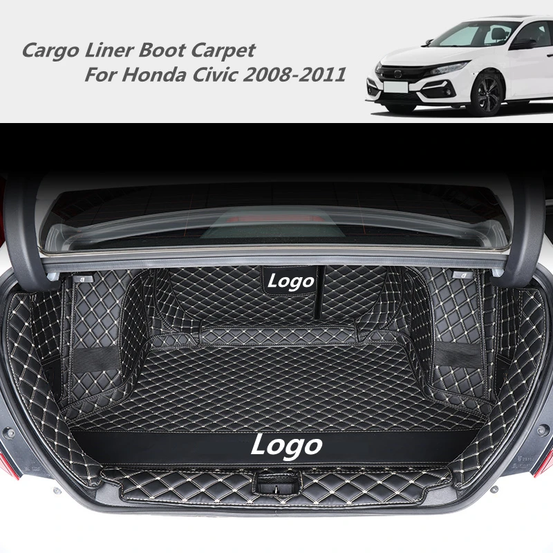 Cargo Liner Boot Carpet For Honda Civic 2008-2011 Rear Trunk Mats Full Surrounded Durable Waterproof Leather Fission Floor |