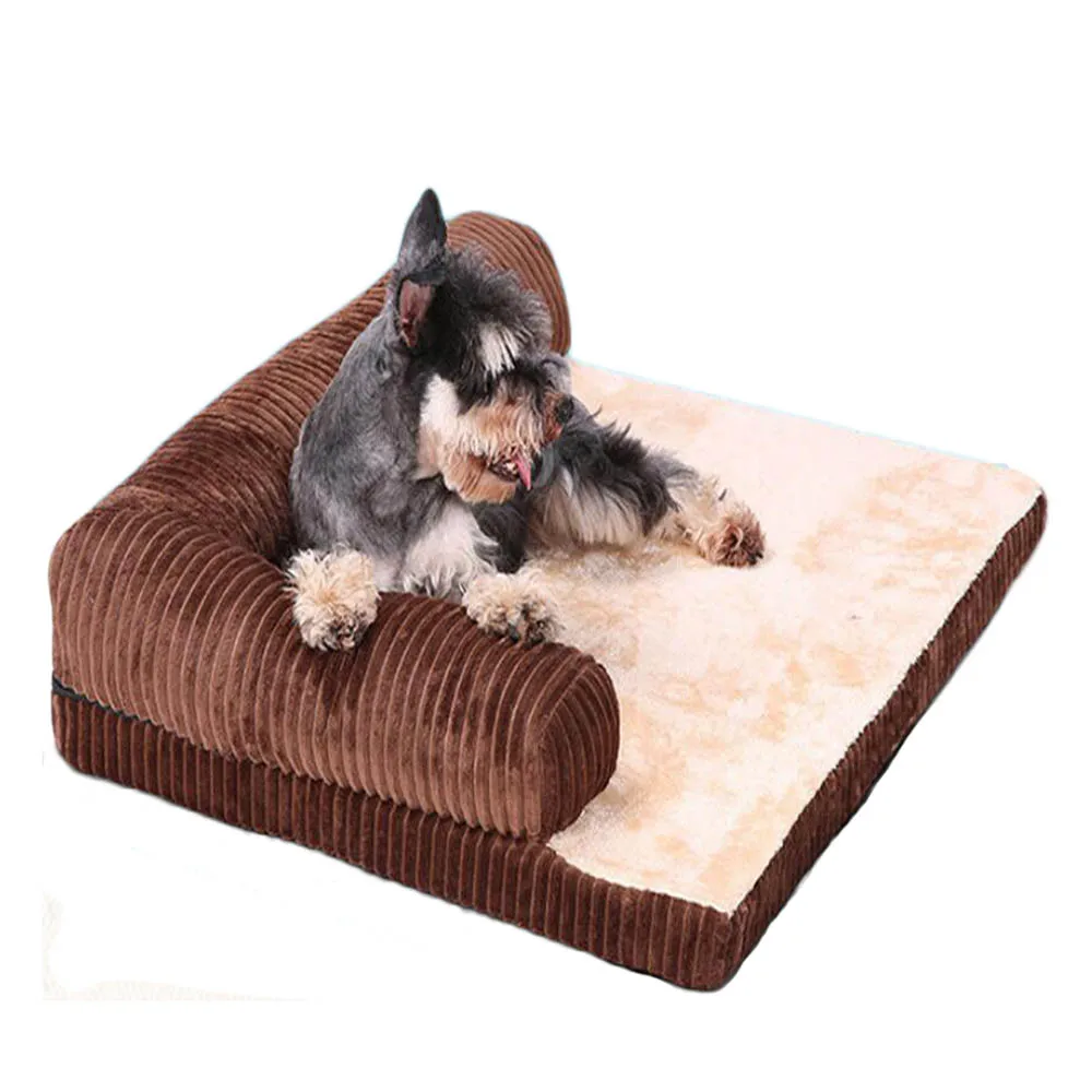 Вельветовая кровать для собак и диван со съемным матрасом уютное гнездо домашних