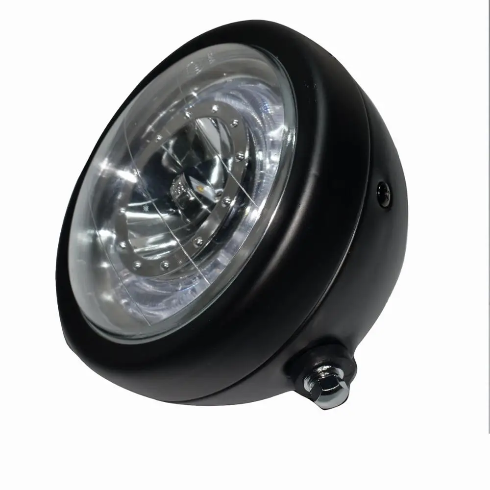 7 дюймовые мотоциклетные фары в стиле ретро черные светодиодсветодиодный