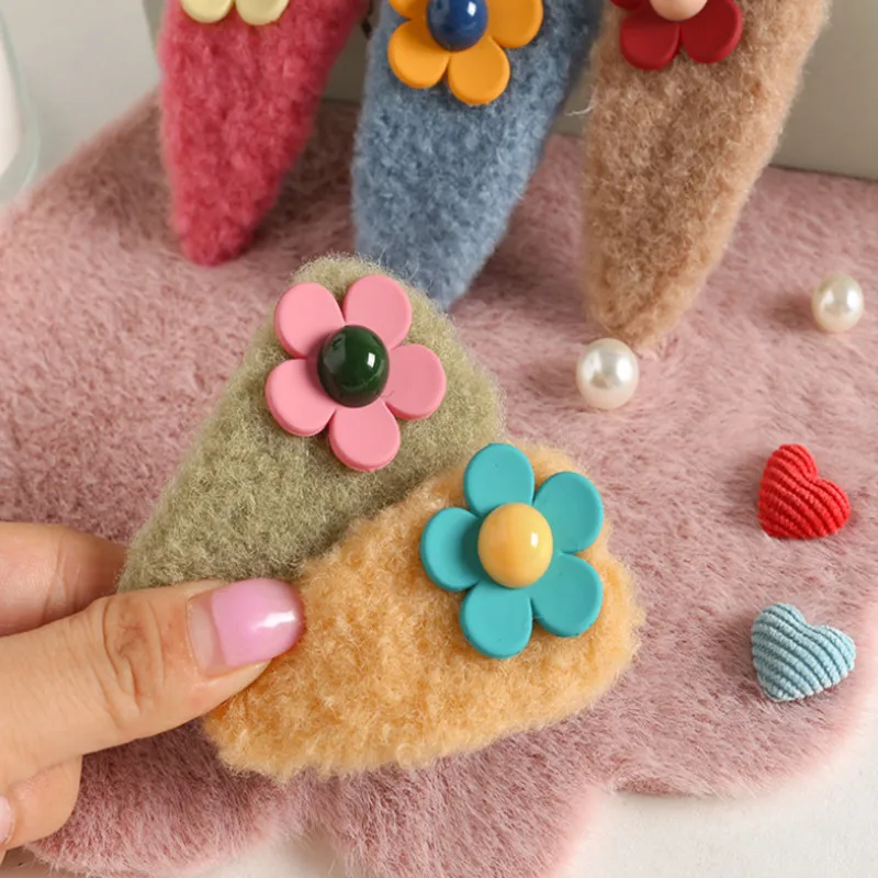 Новая плюшевая шпилька для волос в японском и южнокорейском стиле на осень зиму