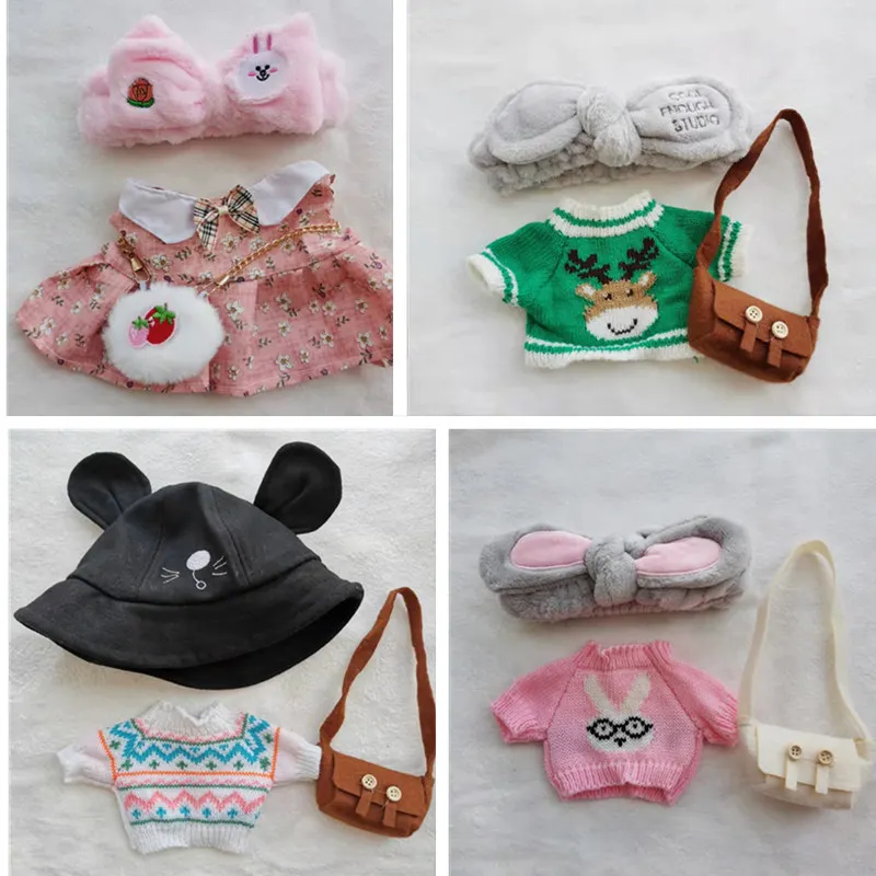 

Clothing Accessories for 30cm Lalafanfan Yellow Duck Alpaca Dog Plush Animal Doll Clothes Suit Hair band Outfits Kids Girls Gift