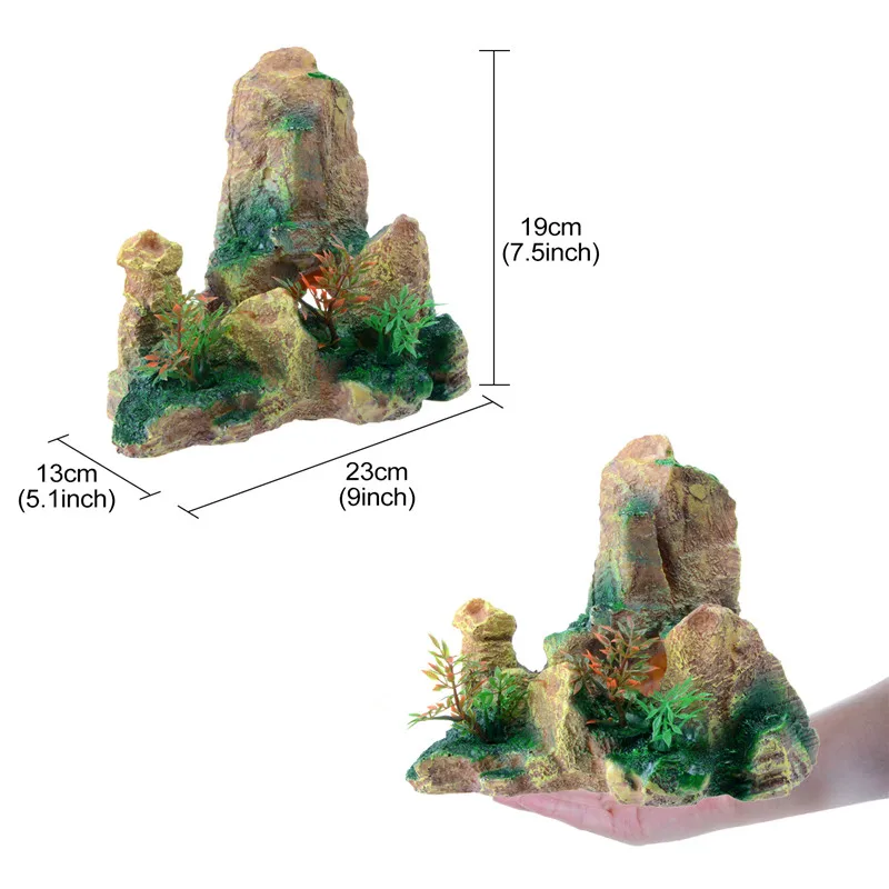 

Saim Simulate Rockery Mountain View Yellow Aquarium Accessorie For Aquarium Rock Artificial Plants Mountain Fish Tank View Stone