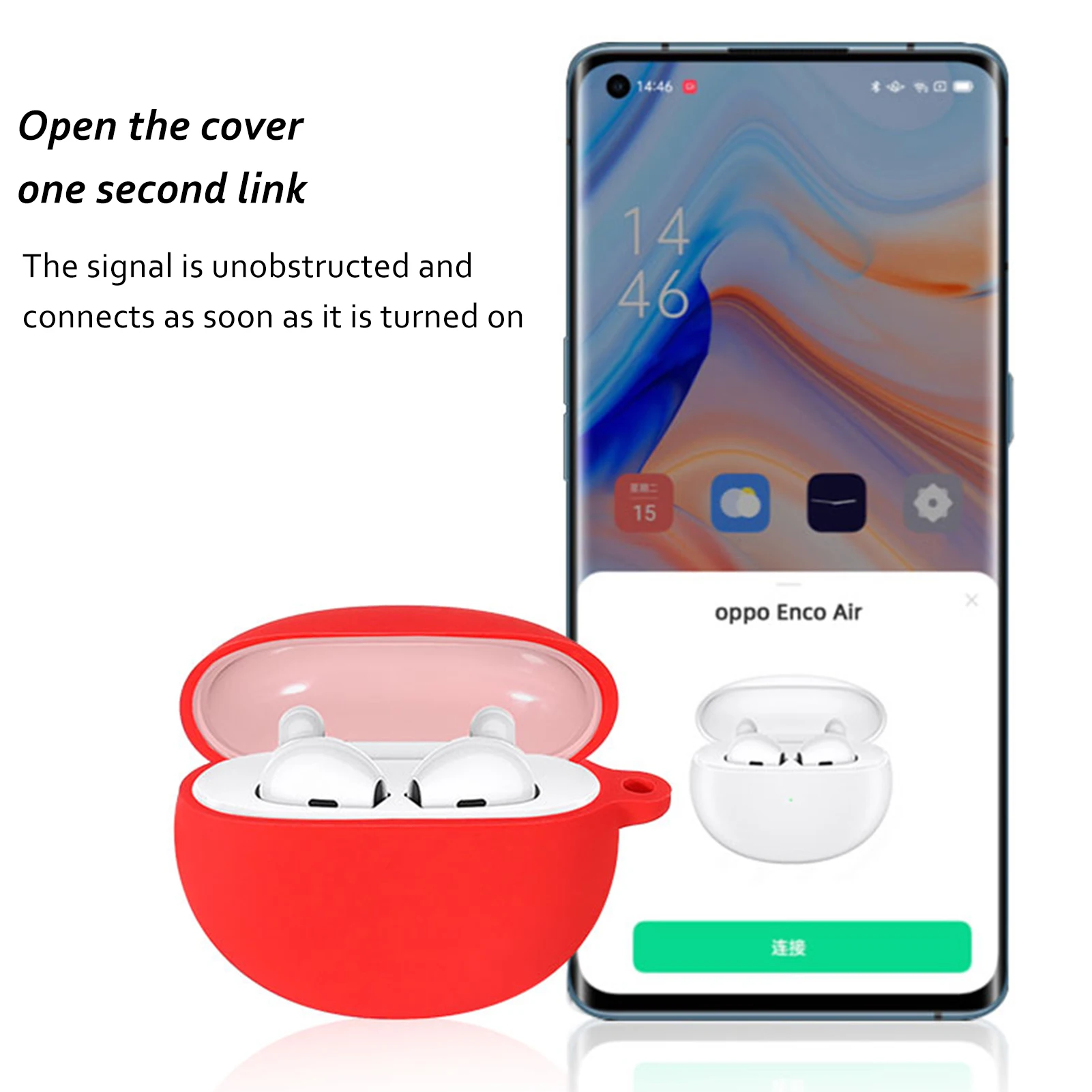 

Anti-Fall Protective Shell Washable Silicone Skin Case Headphones Protector Cover ForOPPO Enco Air Headset Sleeve Accessories