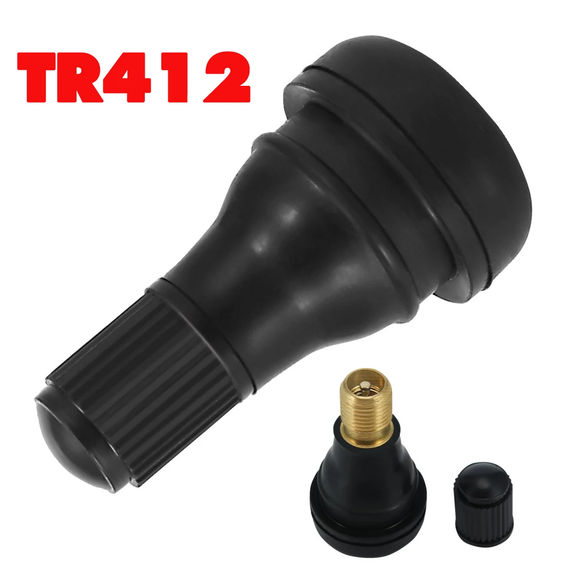 

5/10/25/100Pcs TR412 Snap-in Car Tubeless Tyre Valve Stems Rubber Copper Vacuum Tire Air Valve for Auto Motorcycle Moto