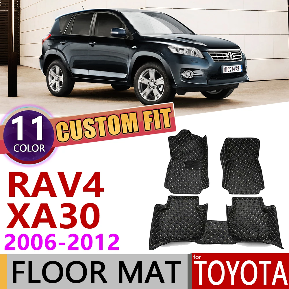 Кожаные автомобильные коврики на заказ для Toyota RAV4 RAV 4 XA30 2006~ 2012 XA 30 5 сидений, коврик для ног, аксессуары для ковров 2007 2008 2009 2010