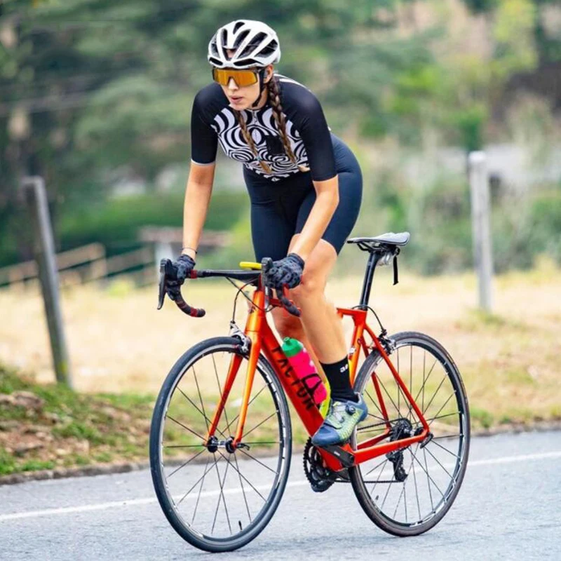 

2021 Summer New Women Cycle Clothes Cycling Jersey Short Sleeve Sets Bike Bicycle Clothing Breathable Tight Jumpsuit