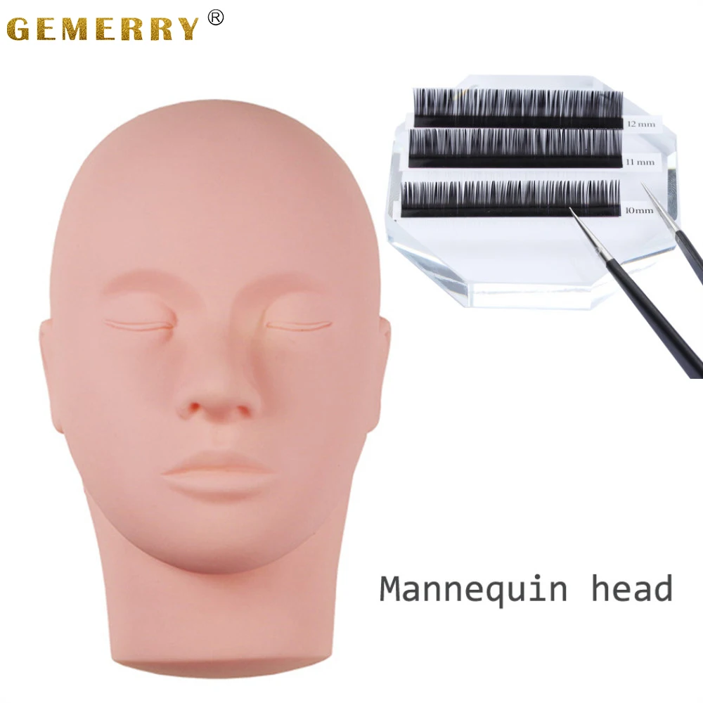 Силиконовая тренировочная головка для наращивания ресниц модель обучения