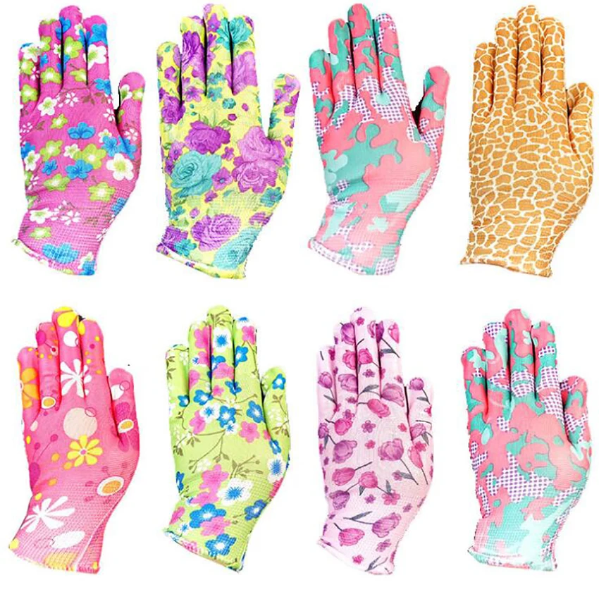 Рабочие перчатки с нейлоновым покрытием принтом|Садовые перчатки| |
