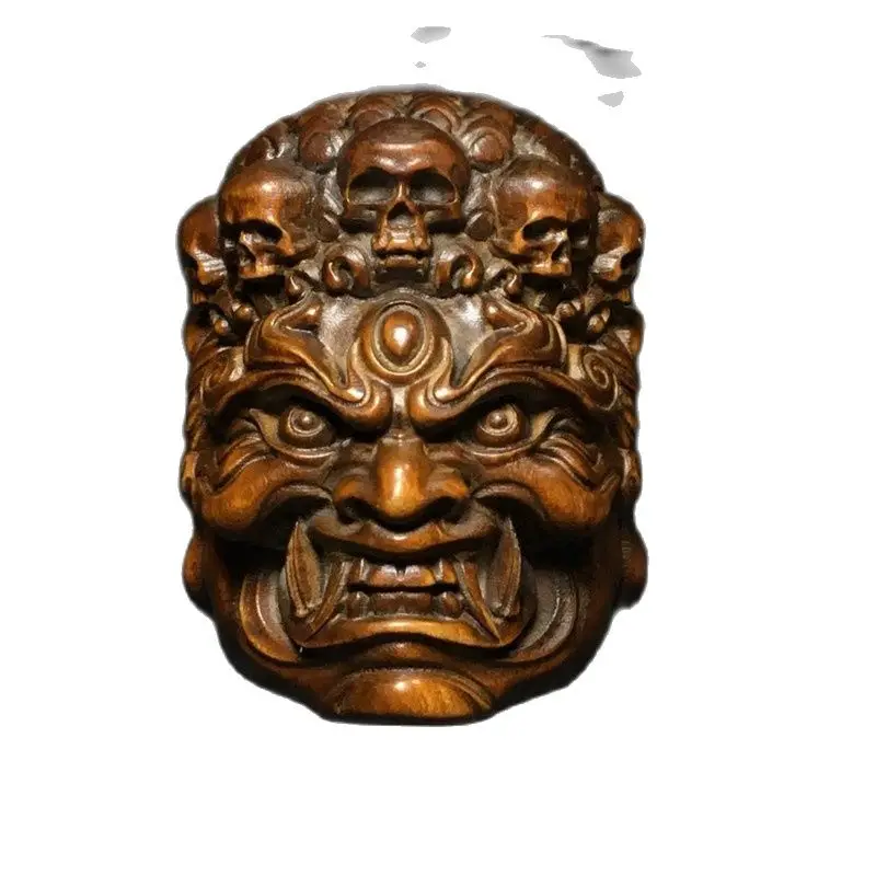 

Fine wood carving ornament, boxwood carving, arhat pattern house ornament