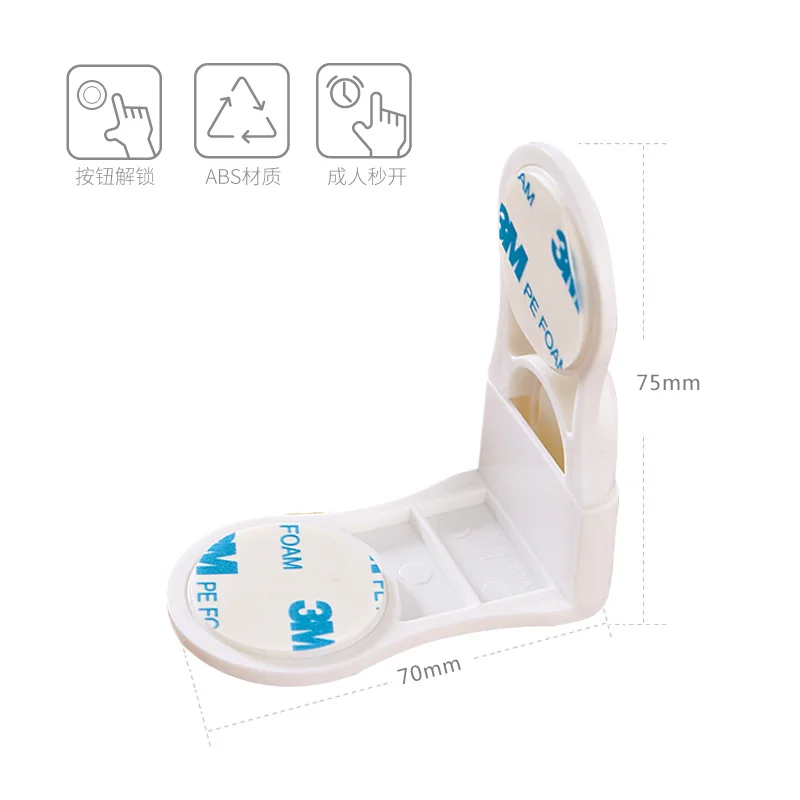 Cerradura de armario para ni&ntilde;os, productos de seguridad, protecci&oacute;n, cajones de puerta, cierres funcionales convenientes, 4 unids/lote-3