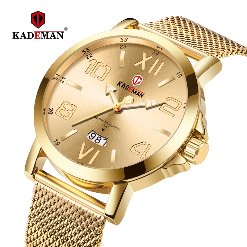 Minimalism Mens Watches Luxury Classic Quartz Watch TOP Brand KADEMAN Lovers Watches Business All Steel 3 ATM Wristwatch Relogio