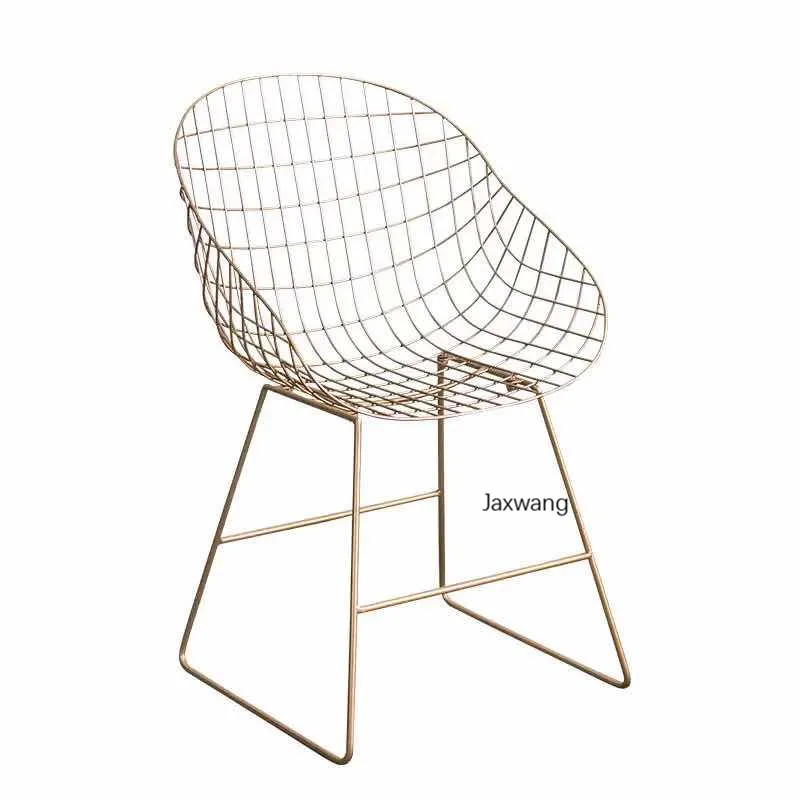

Simple Dining Chairs Armchair Kitchen Furniture Modern Fashion Hollow Chair Personality Leisure Gold Back Creative Dining Chair