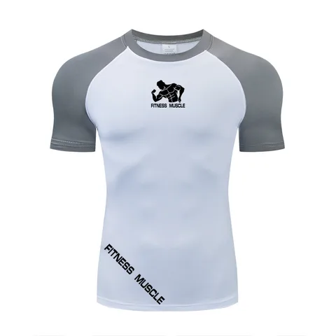 Футболка мужская компрессионная с длинным рукавом, Спортивная тренировочная рубашка с принтом Rashguard, для спортзала, фитнеса