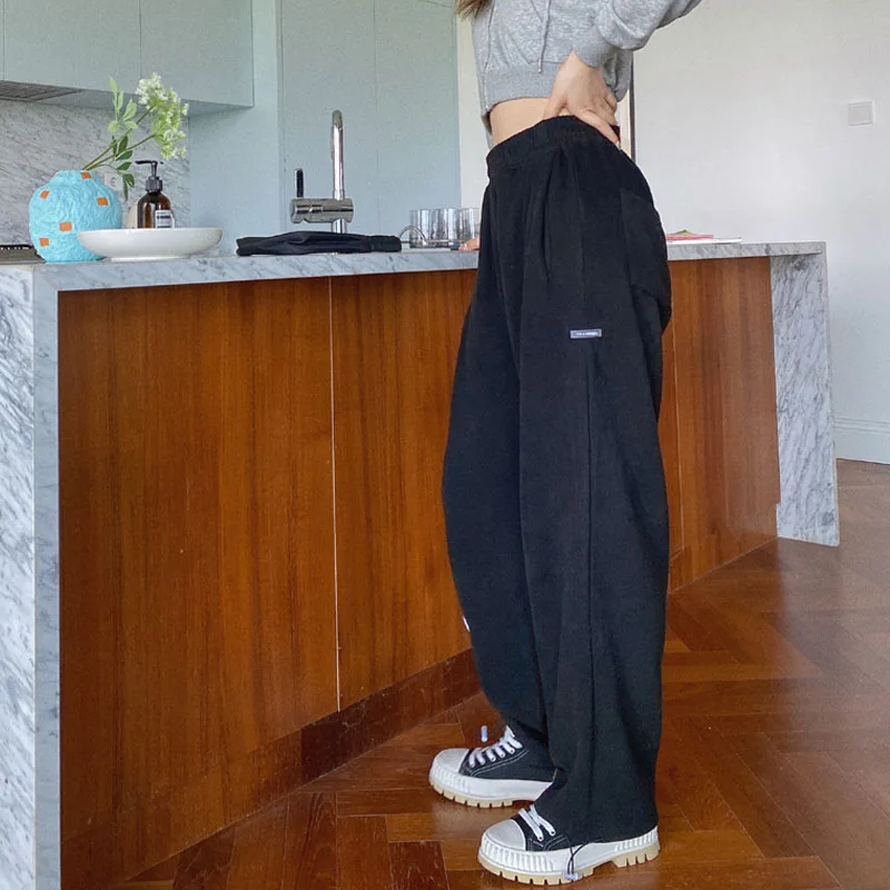 

High Quality Cotton Sports Harem Pants for Girls Sweatpants Casual Harajuku Tracksuit Loose Plus Size Wide Jogger Trousers Women