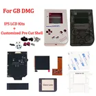 Комплекты ЖК-экранов GB DMG IPS V2 и настраиваемый предварительно вырезанный корпус с логотипом для GameBoy классический ГБ DMG с кнопкой и резиновыми прокладками
