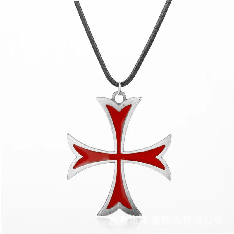 

Vintage Knights Templar Iron Cross Pendant Necklace Jewelry
