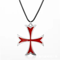 vintage knights templar iron cross pendant necklace jewelry