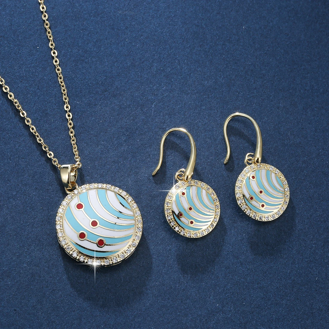 

Комплект ювелирных изделий Lingmei, колье и серьги с подвеской из белого циркона серебряного цвета/желтого золота