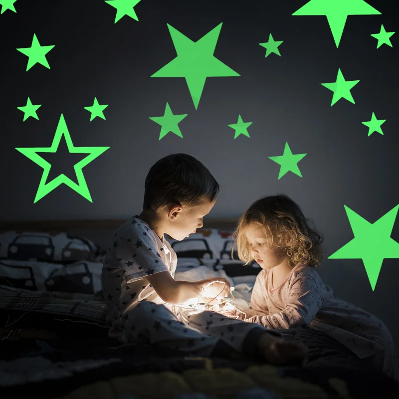 1/2Pcs Wall Stickers Decal Glow In The Dark Baby Kids Bedroom Home Decor Stars Luminous Fluorescent UnicornWall Stickers Decal