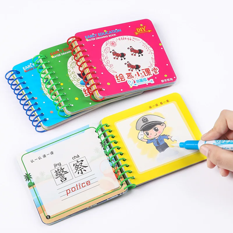 

Игрушка для рисования в воде, игрушки Монтессори, многоразовая раскраска, Волшебная книга для рисования в воде, Игрушки для раннего развити...