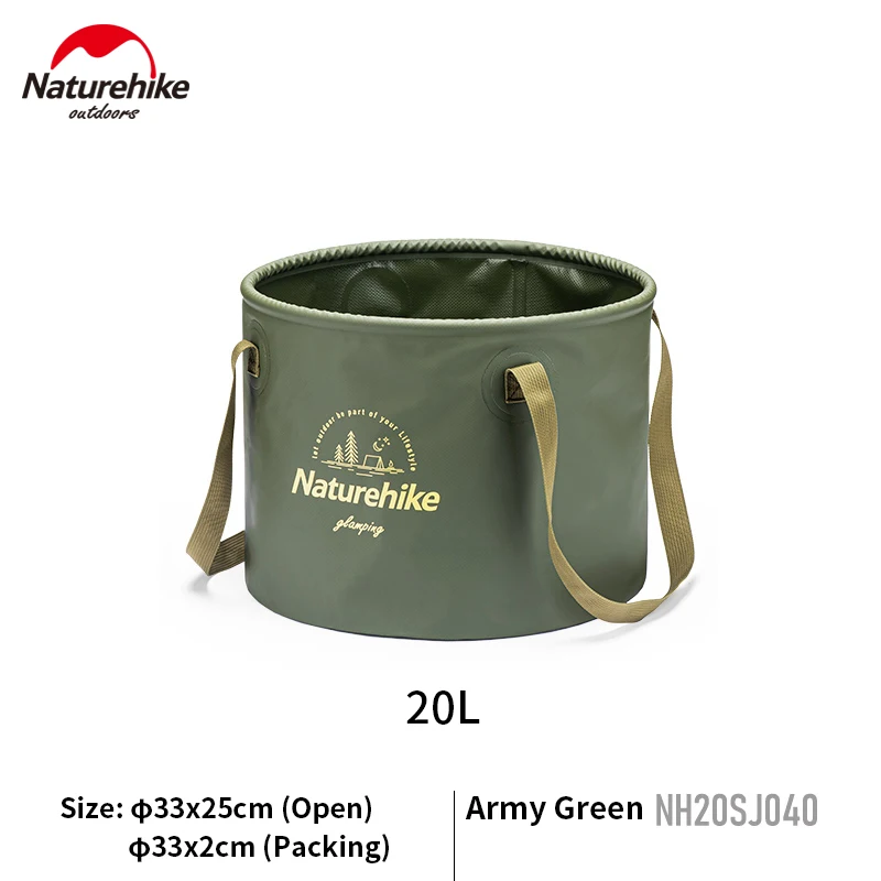 Складное круговое ведро Naturehike объем 10 л/20 л из ПВХ сетчатая ткань для кемпинга