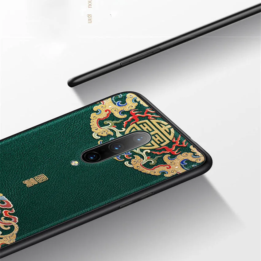 Рельефная кожаная задняя крышка для OnePlus 7T Oneplus 6 7 Pro Чехол специальный китайский