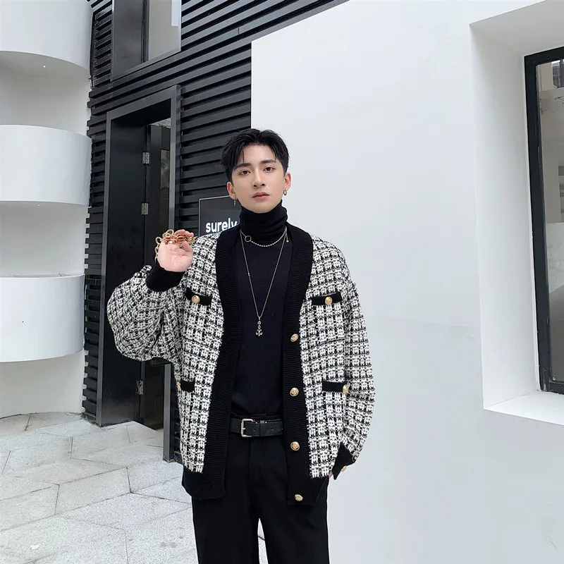 Корейская мужская модная одежда маленький настоящий свитер мужской