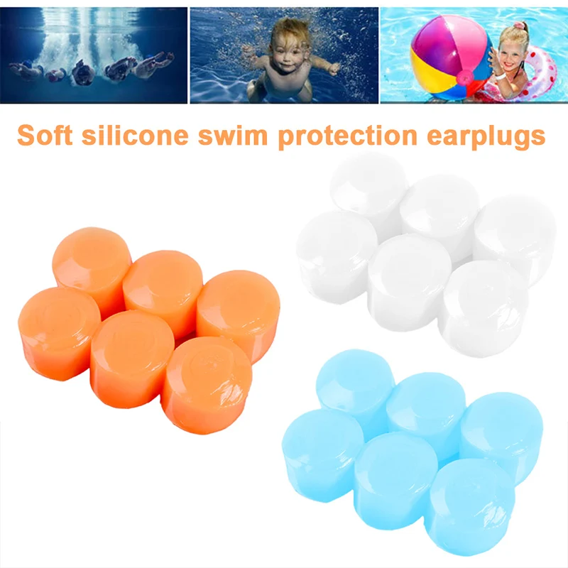 Водонепроницаемые 6 шт Силиконовые Мягкие затычки для ушей защитные ушные